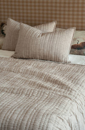 Bianca Lorenne Ricamo Driftwood Bedspread | Luxury Linen Bedspread NZ